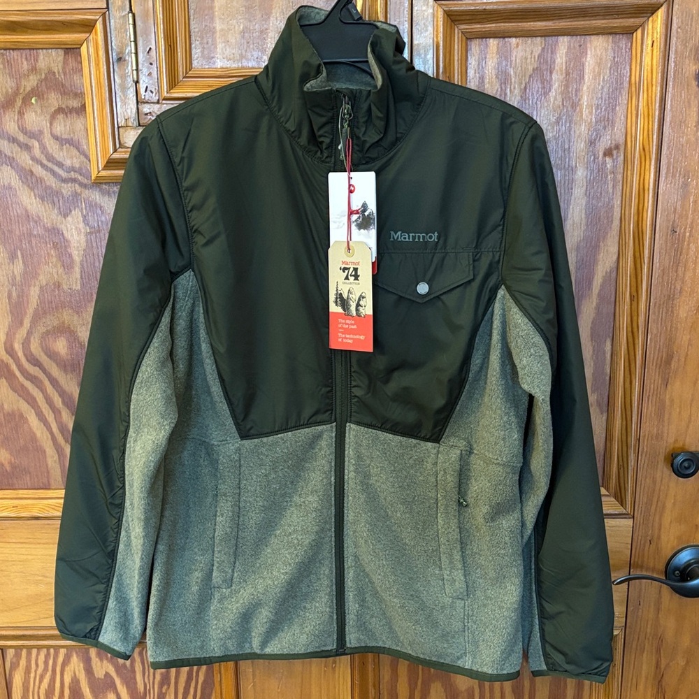 NWT Marmot women's Dusty Olive Heather Tech Sweater zip up Jacket